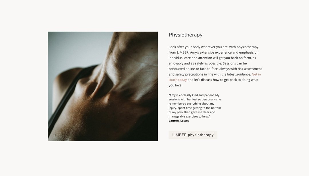 Limber Homepage - wordpress web design by sm web designs